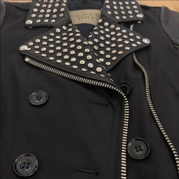 🔥BURBERRY LEATHER SLEEVE STUDDED TRENCH🔥 - Picture 5 of 8